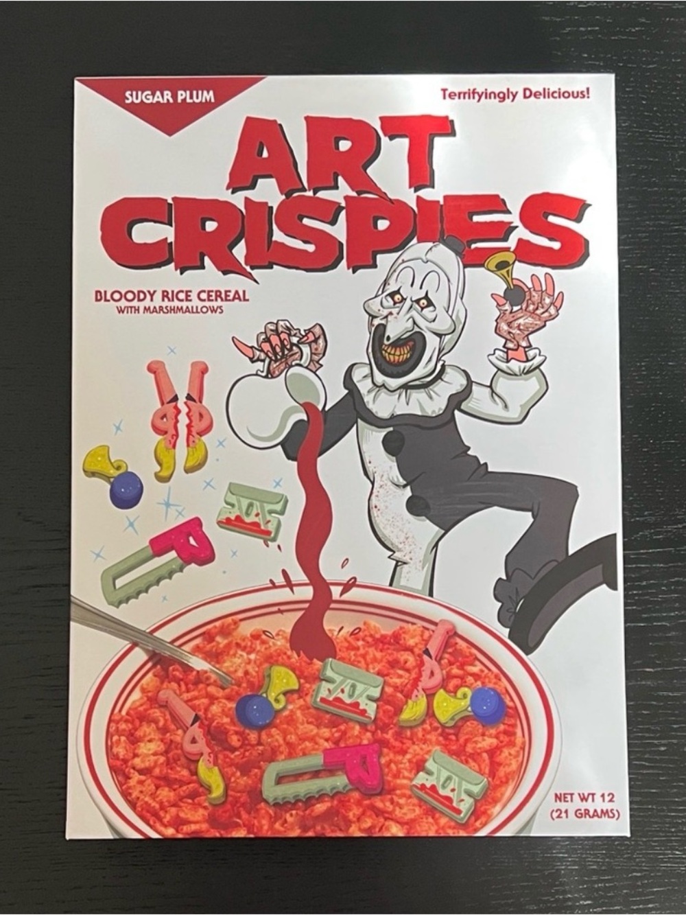 ART CRISPIES Sugar Plum Cereal Box - Terrifier Art the Clown